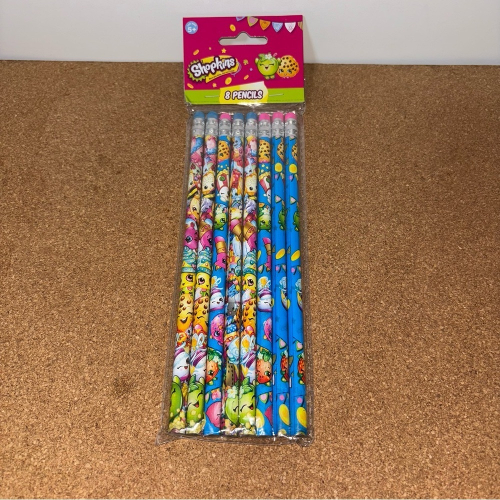 3/$15 Shopkins Colourful Party Pencils Pack of 8 NWT